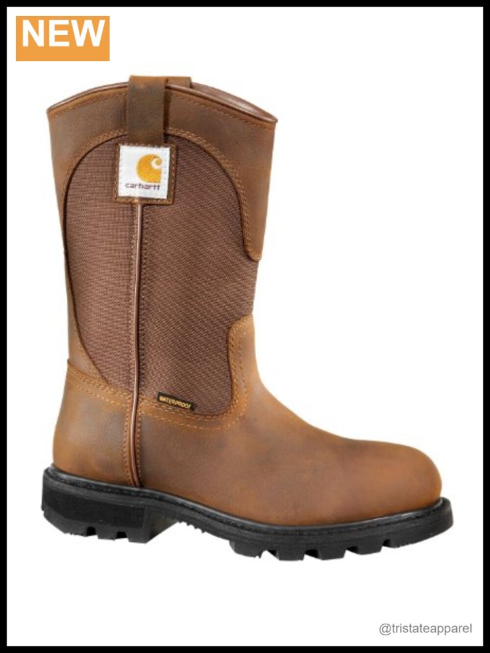 Steel Toe Waterproof Pull-On Work Boot Calf High Leather